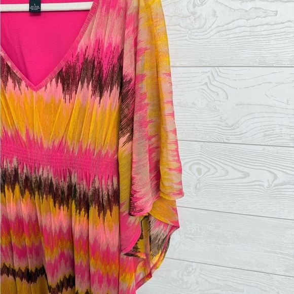 Inc Caflan Women’s Boho Pink Tie Dye Mini Dress. Size L - Picture 6 of 7